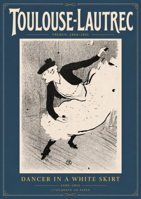 Toulouse-Lautrec Dancer in a White Skirt No4 - Plakat