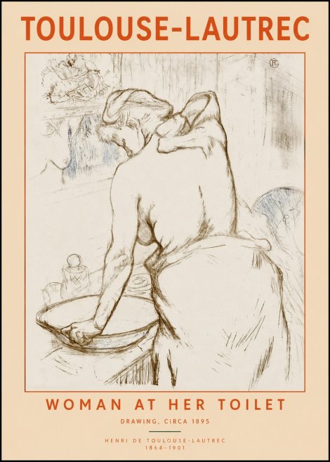 Toulouse-Lautrec Woman at Her Toilet No2 - Plakat
