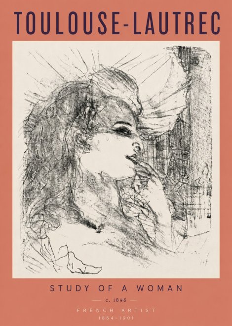 Toulouse-Lautrec Study of a Woman No4 - Plakat