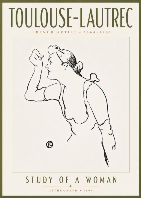 Toulouse-Lautrec Study of a Woman No5 - Plakat