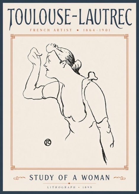 Toulouse-Lautrec Study of a Woman No6 - Plakat
