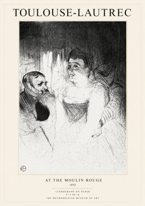 Toulouse-Lautrec At the Moulin Rouge No1 - Plakat
