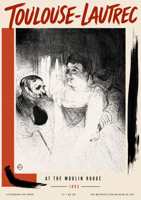Toulouse-Lautrec At the Moulin Rouge No6 - Plakat