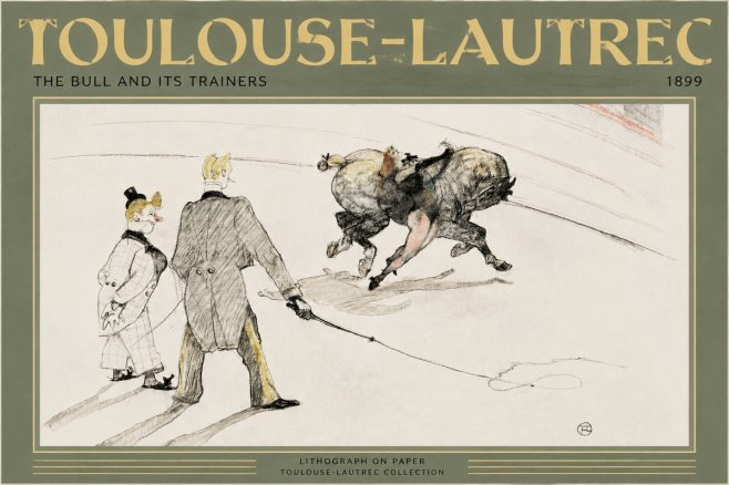 Toulouse-Lautrec The Bull and Its Trainers No2 - Plakat