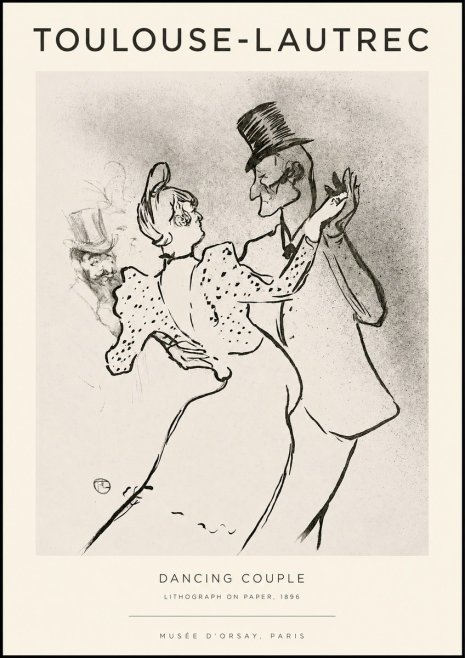 Toulouse-Lautrec Dancing Couple No1 - Plakat
