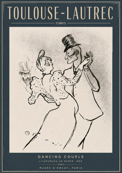 Toulouse-Lautrec Dancing Couple No4 - Plakat