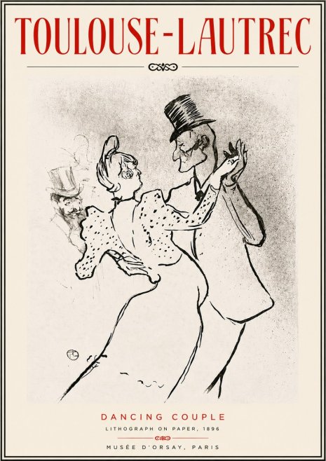 Toulouse-Lautrec Dancing Couple No5 - Plakat