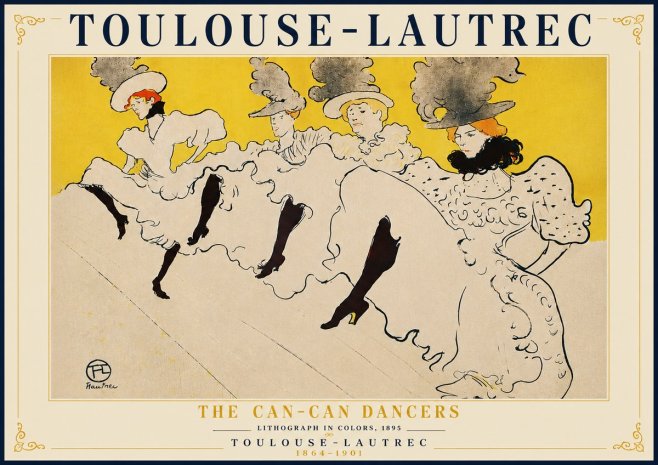 Toulouse-Lautrec The Can-can Dancers No6 - Plakat