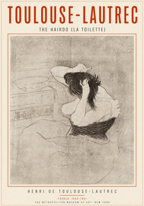 Toulouse-Lautrec The Hairdo (La Toilette) No3 - Plakat