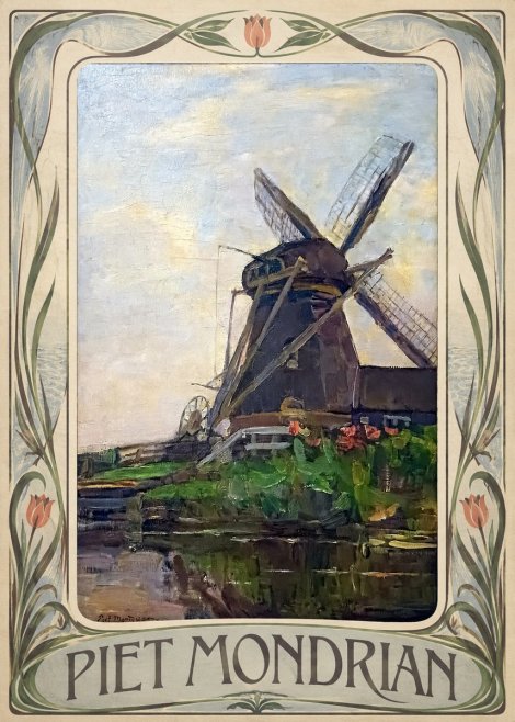 Piet Mondrian Windmill by the Water I No3 - Plakat