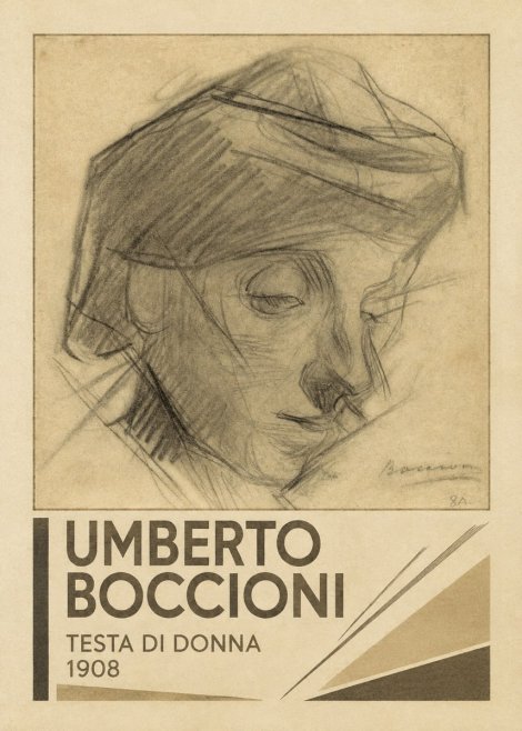 Umberto Boccioni Testa Di Donna No3 - Plakat