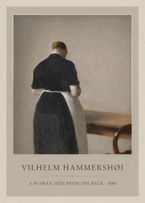Vilhelm Hammershøi A Woman Seen from the Back No1 - Plakat