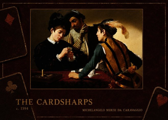 Michelangelo Merisi da Caravaggio The Cardsharps II No4 - Plakat