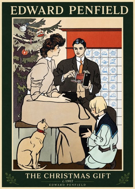 Edward Penfield The Christmas Gift No1 - Plakat