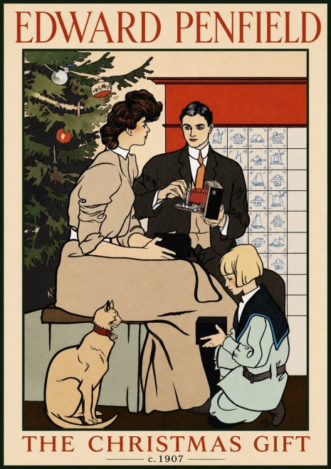 Edward Penfield The Christmas Gift No3 - Plakat