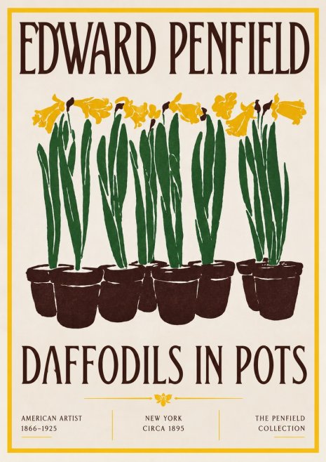 Edward Penfield Daffodils in Pots No3 - Plakat