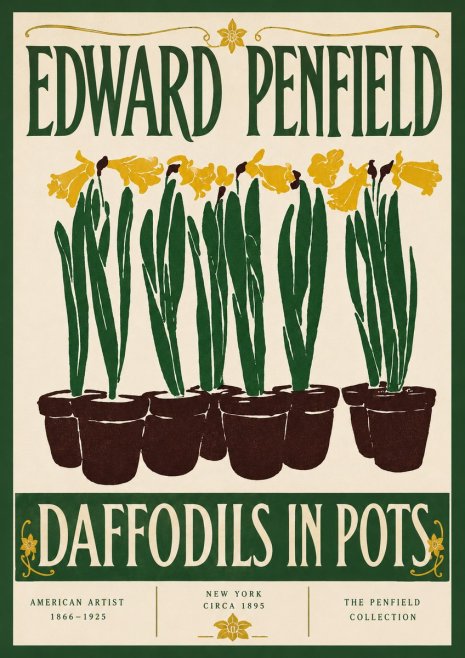 Edward Penfield Daffodils in Pots No6 - Plakat