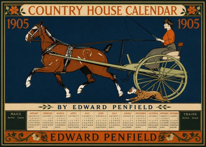 Edward Penfield Country House Calendar 1905 No5 - Plakat