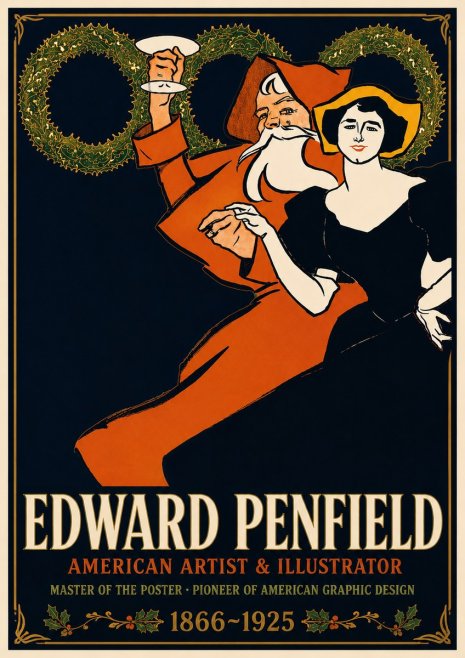 Edward Penfield Christmas. Cheer No4 - Plakat