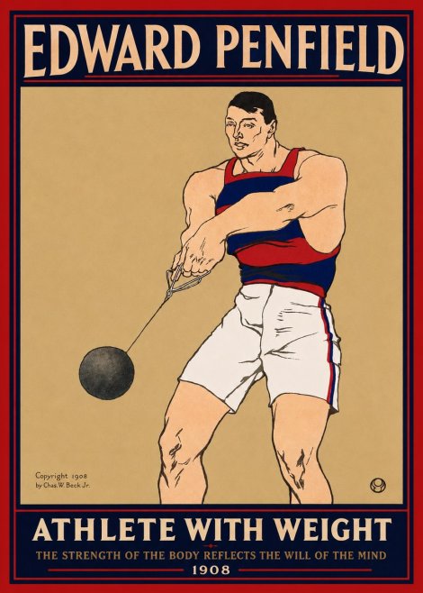 Edward Penfield Athlete with Weight No2 - Plakat