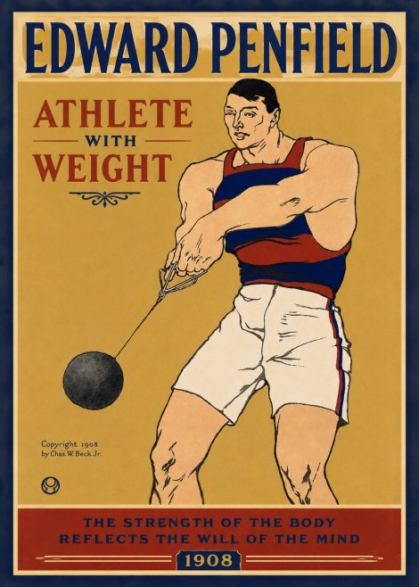 Edward Penfield Athlete with Weight No3 - Plakat