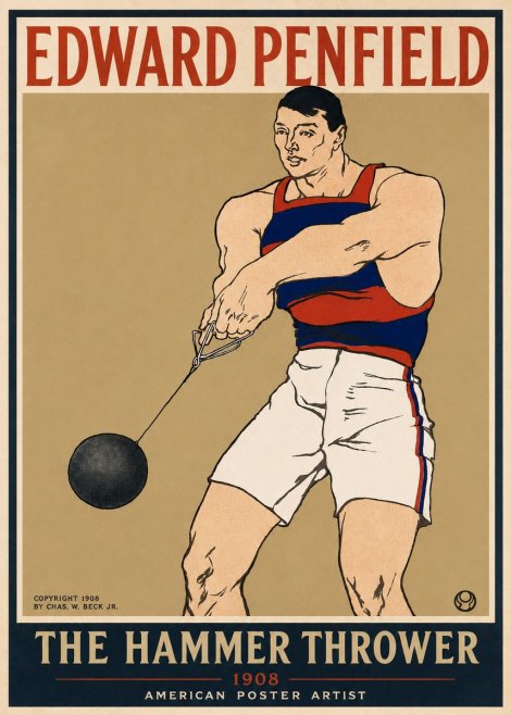 Edward Penfield Athlete with Weight No6 - Plakat