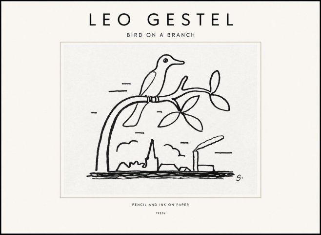 Leo Gestel Bird on a Branch No1 - Plakat
