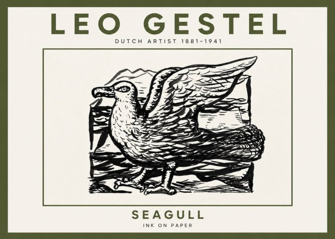 Leo Gestel Seagull No5 - Plakat
