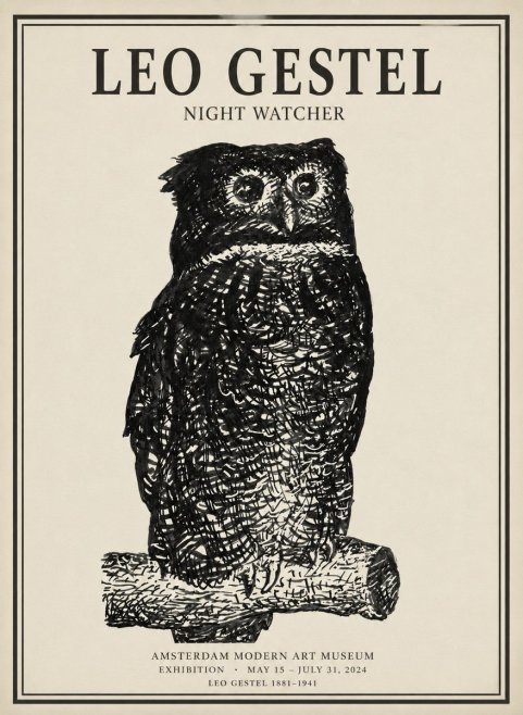 Leo Gestel Night Watcher No1 - Plakat