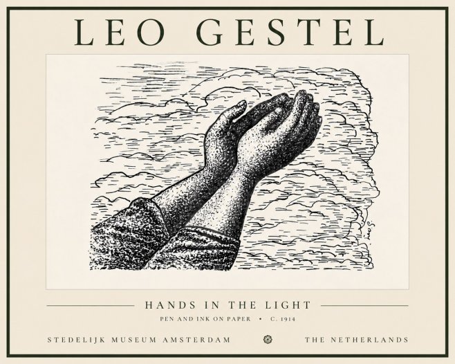 Leo Gestel Hands in the Light No5 - Plakat
