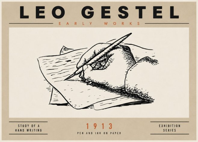 Leo Gestel Study of a Hand Writing No4 - Plakat