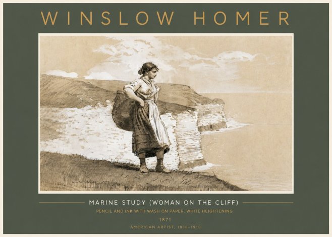 Winslow Homer Marine Study (Woman on the Cliff) No4 - Plakat