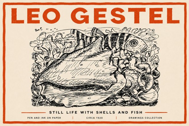 Leo Gestel Still Life with Shells and Fish No4 - Plakat