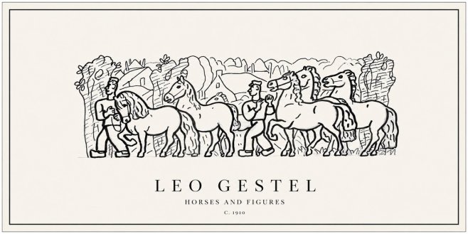 Leo Gestel Horses and Figures No1 - Plakat
