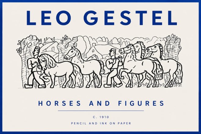 Leo Gestel Horses and Figures No5 - Plakat