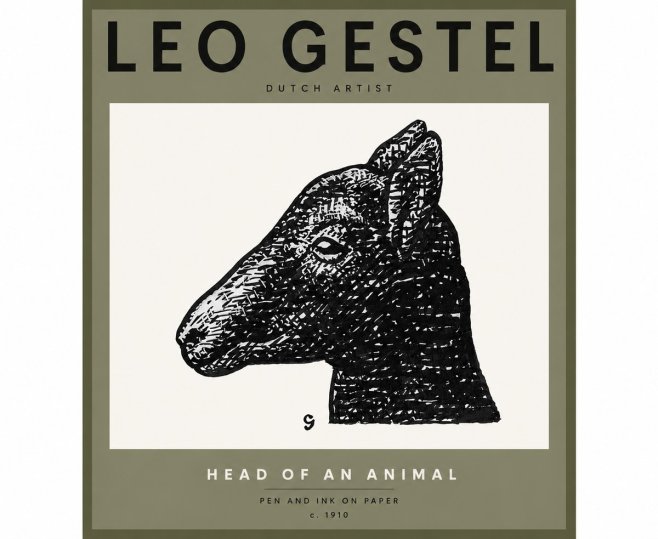 Leo Gestel Head of an Animal No3 - Plakat