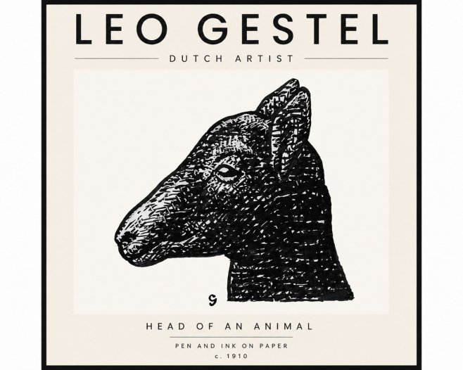 Leo Gestel Head of an Animal No4 - Plakat