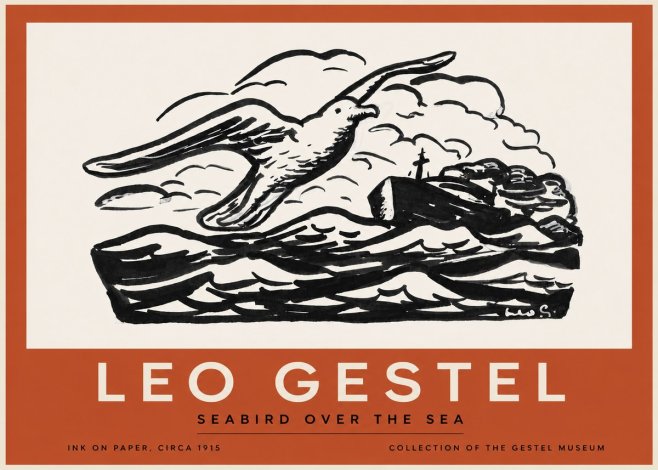 Leo Gestel Seabird over the Sea No3 - Plakat