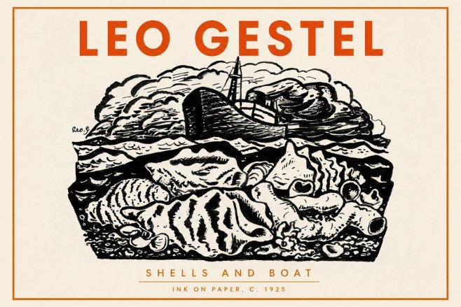 Leo Gestel Shells and Boat No4 - Plakat