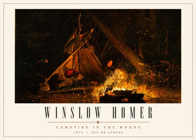Winslow Homer Campfire in the Woods No5 - Plakat