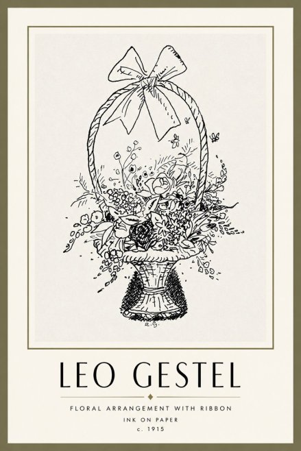 Leo Gestel Floral Arrangement with Ribbon No4 - Plakat