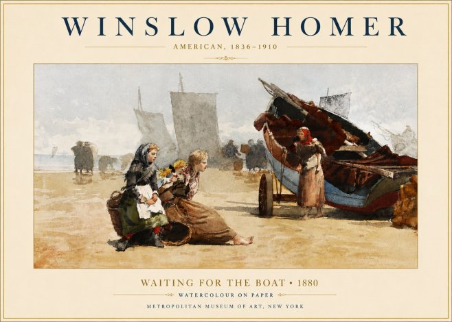 Winslow Homer Waiting for the Boat No4 - Plakat