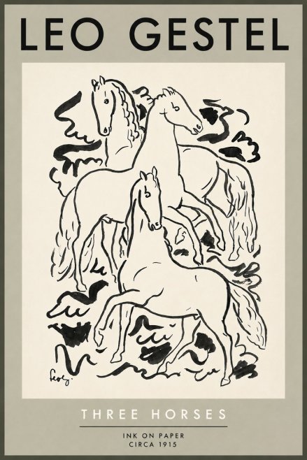 Leo Gestel Three Horses No5 - Plakat