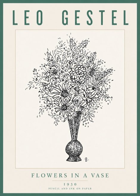 Leo Gestel Flowers in a Vase No5 - Plakat