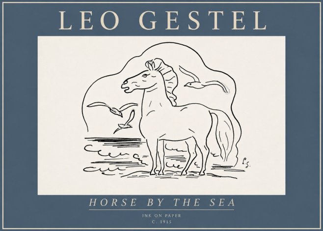 Leo Gestel Horse by the Sea No6 - Plakat