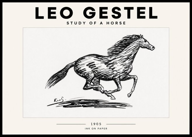 Leo Gestel Study of a Horse No2 - Plakat