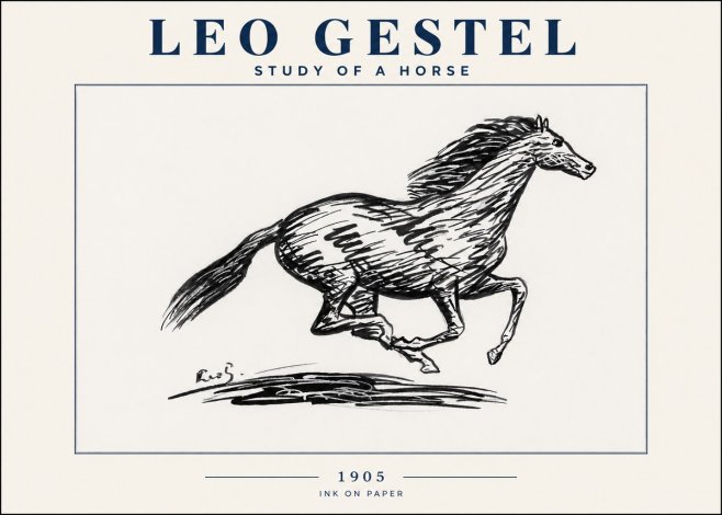Leo Gestel Study of a Horse No4 - Plakat