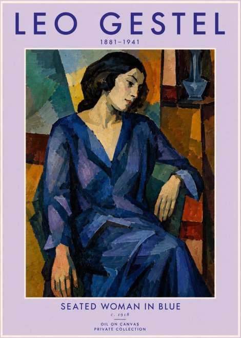 Leo Gestel Seated Woman in Blue No5 - Plakat