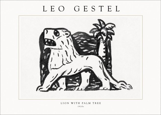 Leo Gestel Lion with Palm Tree No1 - Plakat