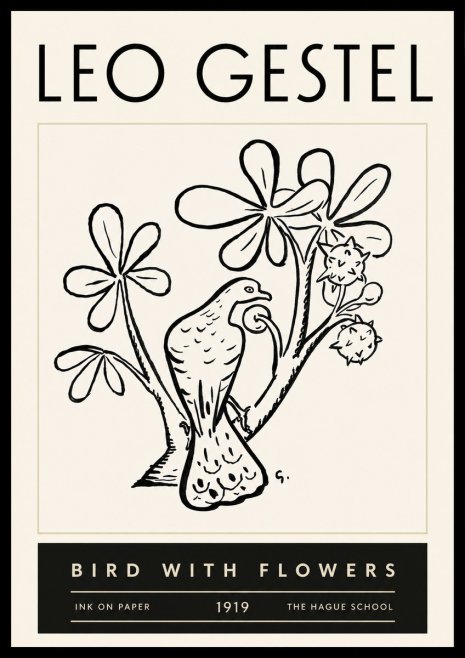 Leo Gestel Bird with Flowers No6 - Plakat